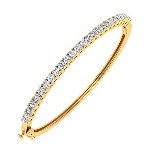 2 Carat Natural Diamond Womens Bangle Bracelet in 10K Gold (7 Inch)