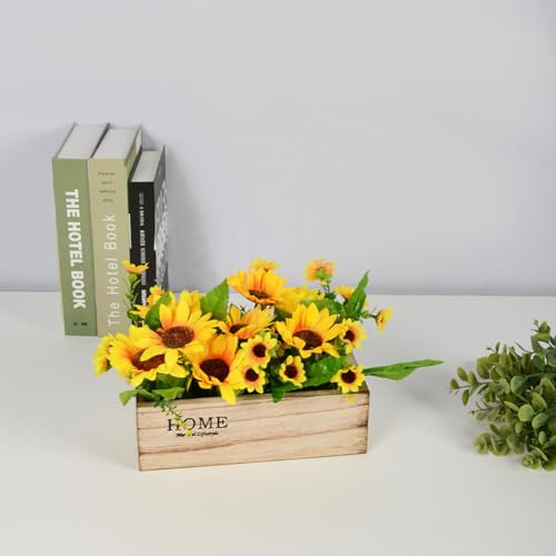 Pot de fleurs rectangulaire modulable en bois et micro-paysage - 5