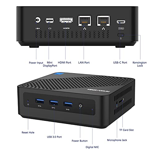 Mini PC Aufrüstbarer 8 GB RAM 256 GB SSD Intel Core i5-5257U-Prozessor (bis zu 3,1 GHz),Desktop-Computer Windows 10 Pro 4K HD mit USB-C/HDMI/Mini-DP-Anschluss, 2 x Ethernet Duales Wi-Fi - Image 6