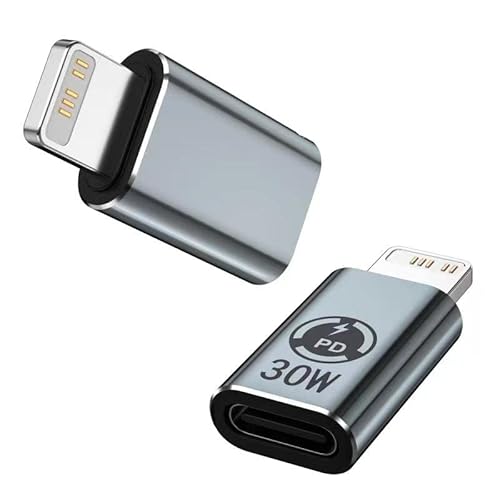 USB C auf Lightning Adapter,USB-C-Buchse auf iOS-Stecker Unterstützt 27W PD Schnellladung und Datensynchronisierung Kompatibel mit Lightning(Hinweis: Nicht für die Verwendung mit Kopfhörern geeignet) Cover