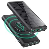 RGVOTA 5 in 1 Wireless Portable Charger Power Bank,36800mAh 5 Output Dual QC4.0 25W PD USB C Battery Pack,15W Wireless Fast Charging,IP65 Solar Charger Compatible with iPhone14,13,12 Series,iPad etc