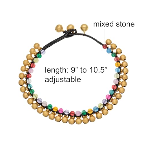 Image of kelistom Bohemian Ankle Bracelets for Women Handmade Natural Stone Beaded Chain Anklet