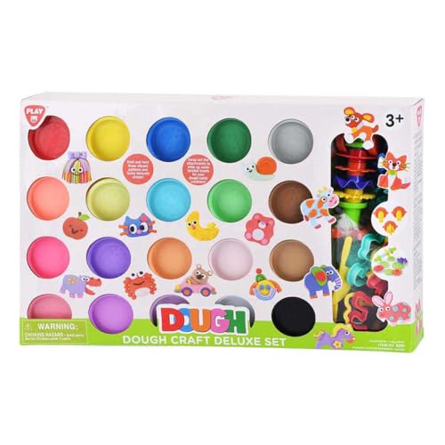 Playgo set de jeu en argile luxe - 20 pots en argile colorés pour enfants