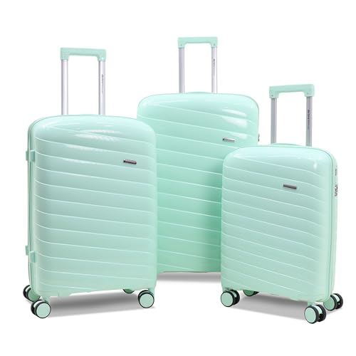 Image of Sarjah Polypropylene Suitcase Trolley Bag Set of 3 | Spinner Luggage | TSA-Type Lock, 360 Dual Spinner Wheels, Aviation-Grade Telescopic Handle, Matte-Gloss Finish