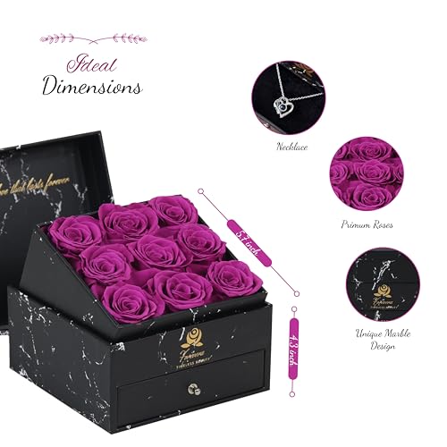 Caja de regalo con 9 rosas preservadas Forevera miniatura 5