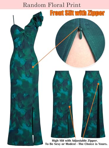 Image of VFSHOW Womens Ruffle One Shoulder Formal Prom Evening Gala Maxi Dress