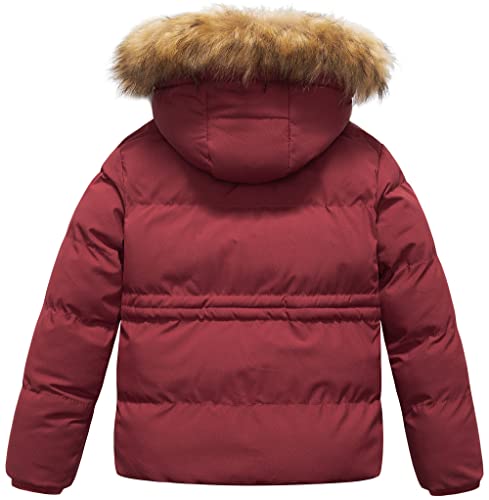 Creatmo Us Girl's Winter Jacket Quilted Puffer Parka Windbreaker Kids Ski Coat With Detachable Hood Red 10/12 #TOP1