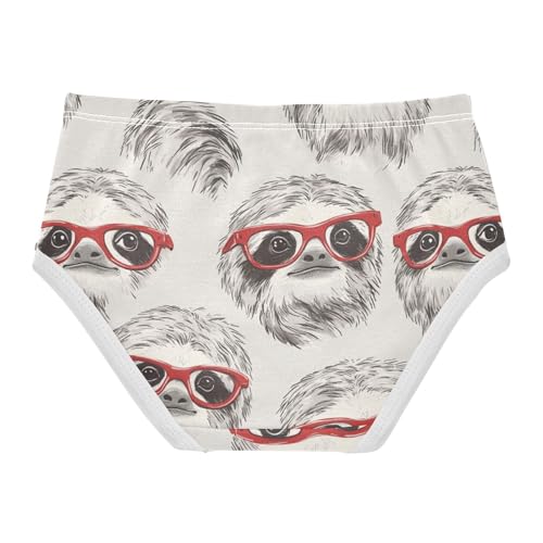 Wusikd Sloth Sunglasses Girls' Underwear Cotton Girls Briefs Soft Toddler Underwear 2T2