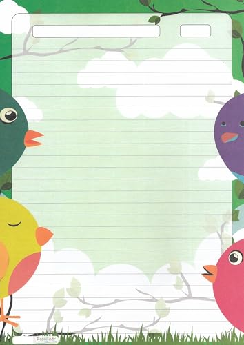 Image of Alvika - Pack of - 40 Design - 023 A4 Size 140 GSM One Side Ruled Multipurpose Designer Colored Art & Craft Sheets for Scrapbooking, Projects