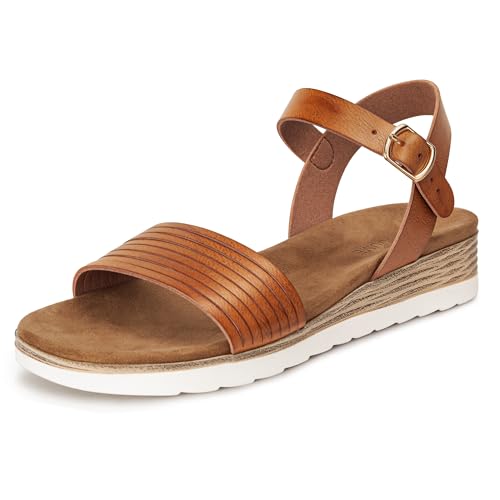 Carcuume Women's Comfortable Lightweight Walking Footbed Arch Support Flat Sandal,DR-00