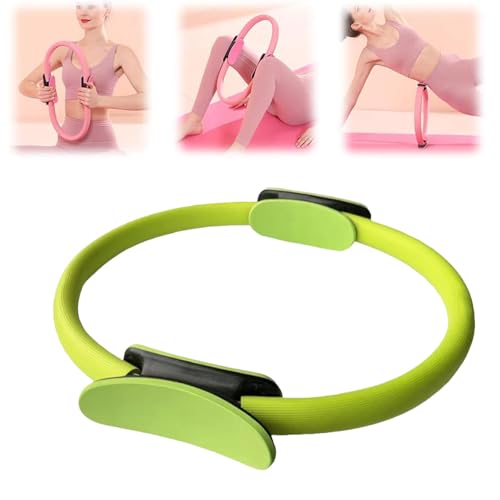 Saludea Vitality Ring, Pilates Ring Fitness Trainer, Yoga Rings Home Exercise Equipment Fitness Circle for Toning Arm Thigh, for Workouts Beginners Men Women Middle-Aged and Elderly People (Green)