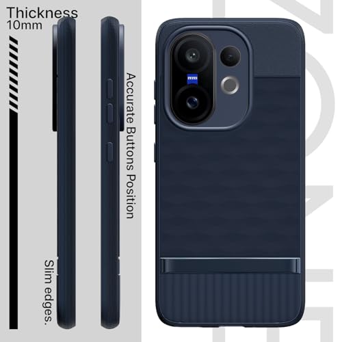 Image of Pikkme Back Cover for Vivo V60 5G / Vivo T4 Pro 5G Camera Protection 3D Hexa Cube Design Silicone Protective Bumper Case (Blue)