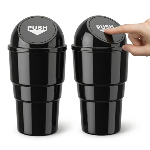 Consejos para Comprar Basura en el bote al mejor precio. 46 AGTOWM Pack de 2 Bote de Basura para Carro con Tapa, Mini Portátil Bote de Basura para Auto/Portavasos Automóviles, Mantener el Limpio, Antifugas Accesorios Gadgets para Coche,...