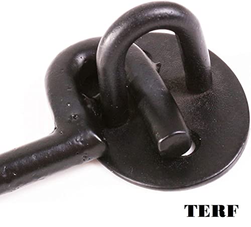 TERF® 200mm Heavy Duty Antique Black Cabin Door Hook and Eye Lock 200mm (8 inch) Cabinet Latch Catch including Fixing Screw For Door Gate Window Closet Shed Latch - Image 4