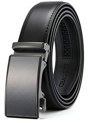 Image of CHAOREN Mens Stretch Belt - 1 3 /8 inch Elastic Braided Golf Belt for Men - Stretchy Web Fit Summer Casual Jeans, Gun Metal / Black, 1