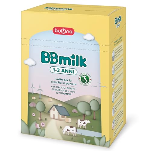 Buona Latte in Polvere Bambini, BBmilk 1 3 anni 2x400g, con Ferro, Calcio, Vitamina D e Zinco, Latte Crescita per Fabbisogni nella Prima Infanzia da 1 a 3 Anni