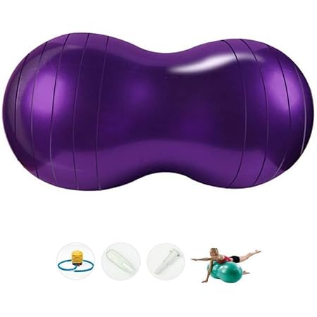 Amazon ピーナッツ型 ヨガ バランスボール エクササイズボール ピーナッツボール ジム リハビリ ダイエット フィットネス 空気入れ付き 初心者 子供 年上 犬 自宅 Michealwu バランスボール