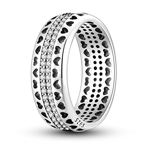 NARMO 925 anillos de plata de ley para mujeres anillo de la estre...