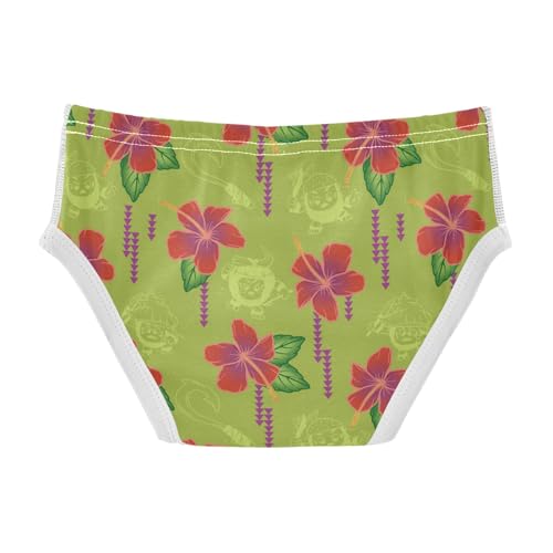 Boys' Exclusive Briefs Toddler Underwear 95% Combed Cotton Boxerbriefs 2T Hibiscus and Leaf Pattern 132