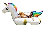 Party With Pride Giant Inflatable Unicorn with Cup Holders, Legs and Rainbow Colors / Customizable with Included Tattoos