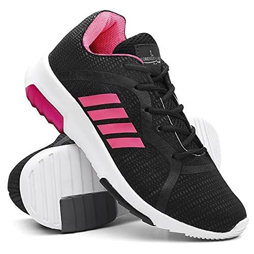 Tenis Feminino Sport Academia Estilo e Conforto - Preto/Rosa - 36