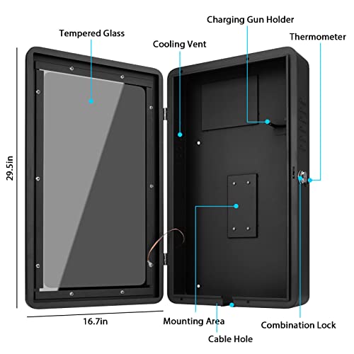 Yeekue Charger Station Box For Tesla Gen 3 Wall Connector Cover, Wall Charger Protection Box Indoor Outdoor Waterproof Dustproof Cable Organizer Case With Combination Lock For Tesla Accessories #TOP5