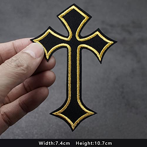 Xunhui Cross Patch Mixed Colors Embroidered Patches Iron On Applique Embroidery Accessory Red Green Blue Orange Glod Sliver 10 Pieces #TOP2