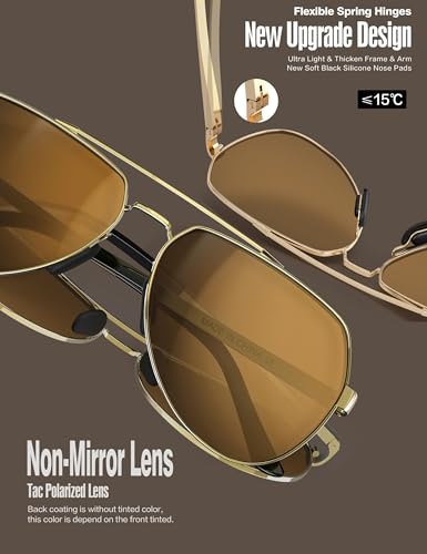 LUENX Aviator Sunglasses for Men Women Polarized New Shades Large Metal Frame - UV 400 Protection4