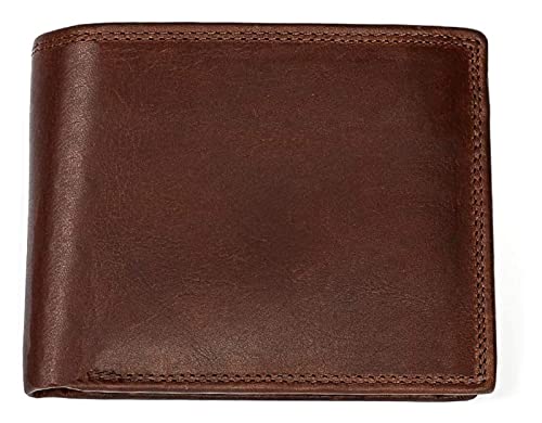 Kolloee Retro Crazy Horse Leather Leather Dollar Bills Cross-Section Fashion Trend Security for Gift(Chocolate)