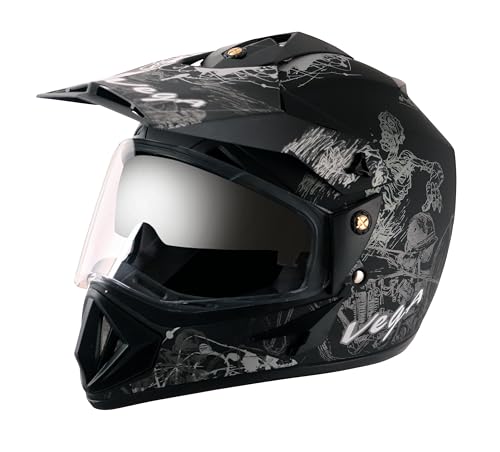 Vega Off Road Sketch ISI Certified Matt Finish Full Face Dual Vis...