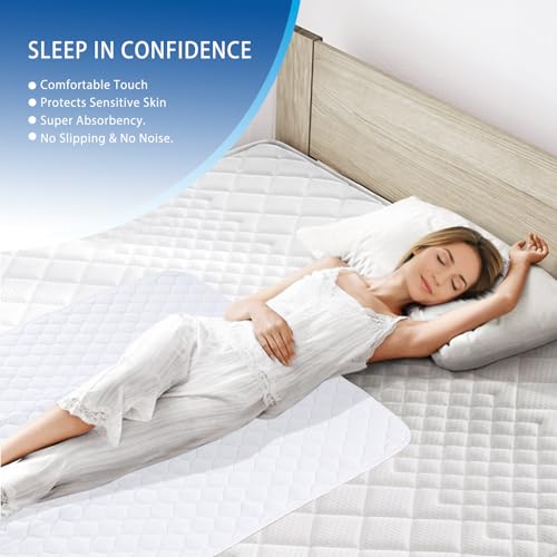 Brosive Washable Incontinence Bed Pads (72" x 36") for Adults, Kids, Dogs Waterproof and Machine Washable Large Sheet Protector with 10 Cup Absorbency