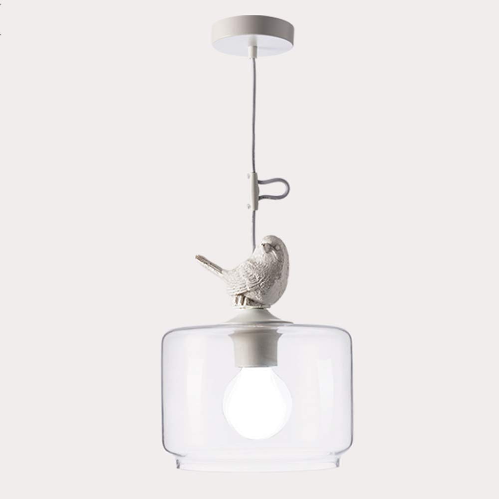 Lámpara de pájaro de resina blanca y lámparas de techo colgantes con cristal para iluminación