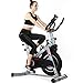 ISE Bici da Fitness con Volano 10 KG, Cyclette Ergonomica Bicicletta a Casa, con Sensore Integrato, Sella e Manubrio Regolabile, LCD Schermo, Porta Celullare, Ruote di Trasporto, Max.120 KG, SY-7020