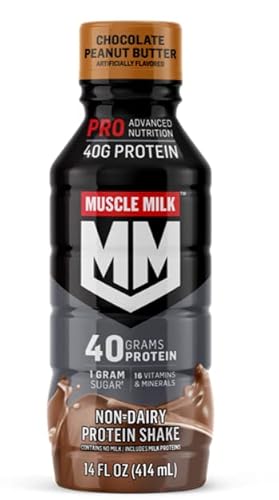 Muscle Milk Protein Shakes Pro Series Protein Shake, Chocolate Peanut Butter, 40g Protein, 14 Fl Oz (Pack of 12)