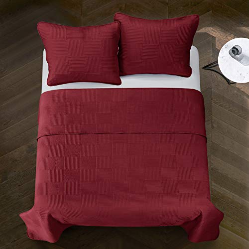 Loft Living Geo Blocks 2 Piece Quilt Set, Red, Twin Xl #TOP1