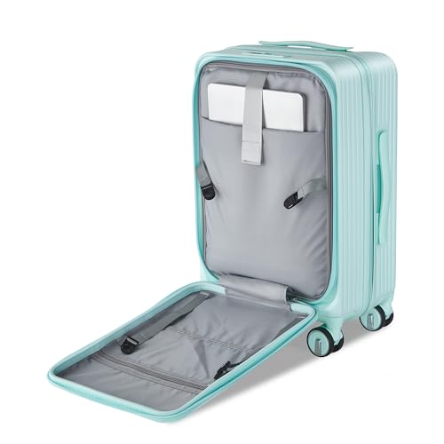 3-Piece Luggage Set with Expandable Carry On, Mint Green, Lightweight Hard Shell with Spinner Wheels4