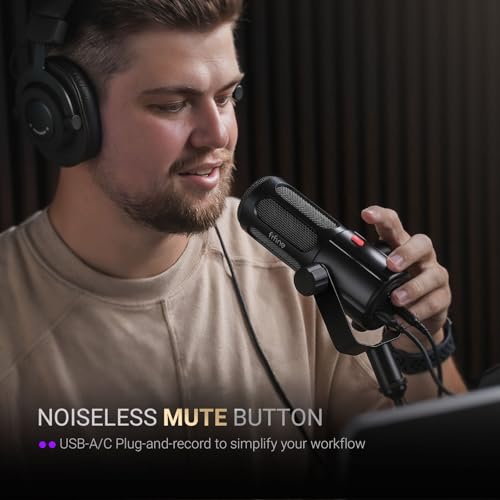 Image of FIFINE AmpliTank TANK6 USB /XLR Dynamic Podcast Microphone for Vocal | Home Studio Streaming Mic, Mute Button, Monitoring Headphone Jack, Gain Knob, Metal Material, for Broadcast Recording