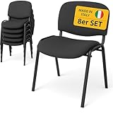 Topsit Lot de 8 Chaises Visiteur ISO Chaises de conférence empilables et Confortables ave...