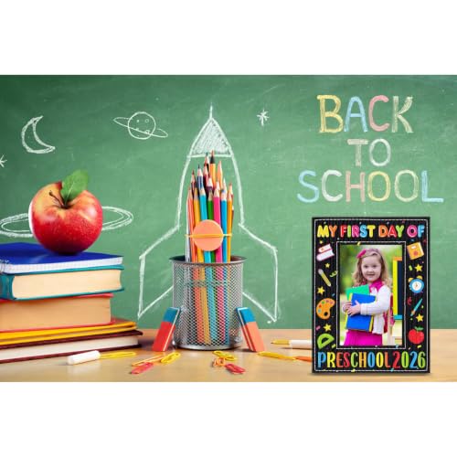 Image of FLYAB My First Day of Preschool Picture Frame - 2026 My 1st Day of Prschool Pre-K Kindergarten Photo Frame First Day of Preschool Gifts for Kids Boys Girls Back to School First Day of School Gifts