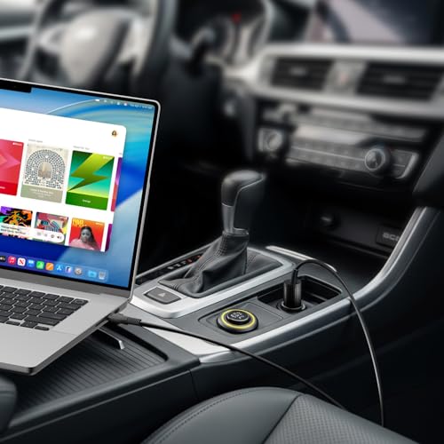 Image of 100W USB C Car Charger DC to DC Adapter for Anker SOLIX C200 C300 Jackery Explorer 240 V2 Portable Power Station DJI Mavic 3 Pro /Mavic 4 Pro Drones Handheld Gaming PC Charging Station USB Cable