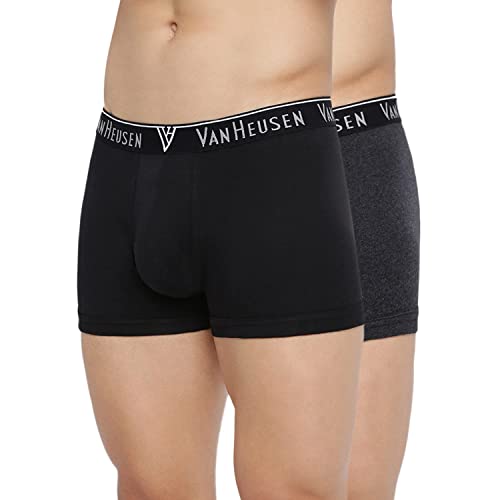 Image of Van Heusen Men Solid Trunks - 100% Cotton - Pack of 2 - Anti Bacterial, Colour Fresh, Moisture Wicking