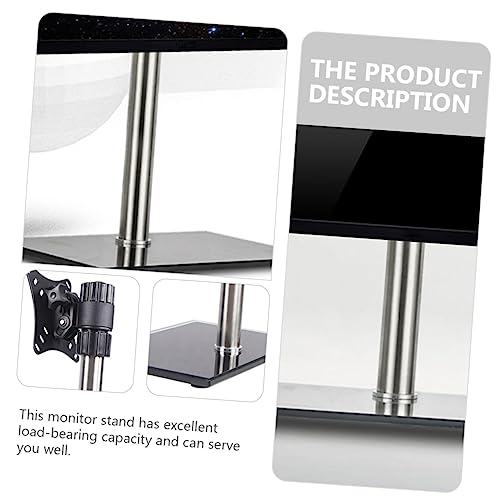 Soporte de monitor ajustable Uonlytech con base resistente para oficina estable negra 7