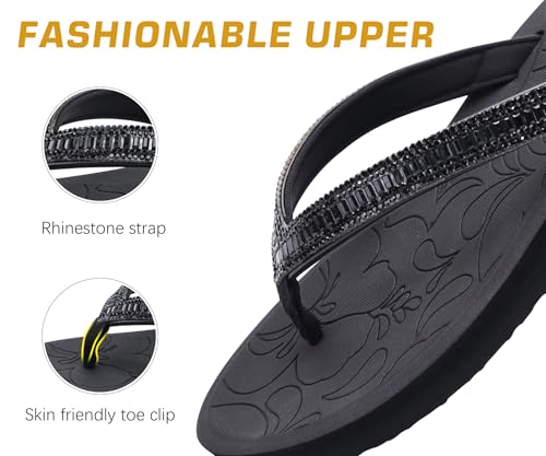 Oncai Women'S Flip Flops With Rhinestone thumb #3