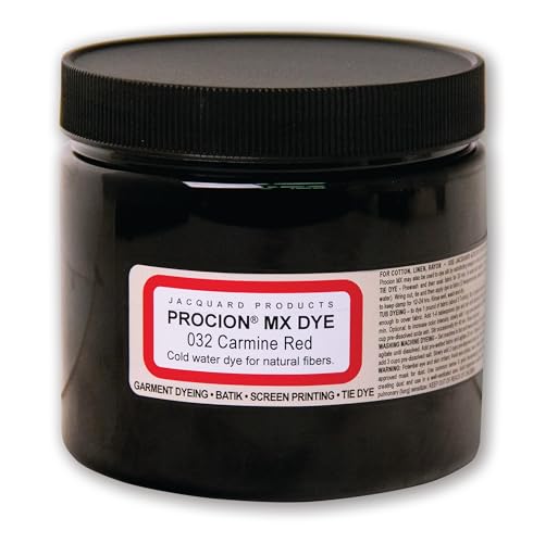Jacquard Procion MX Tie Dye Powder Carmine Red, 8 Ounce Jar for Fabric and Clothing | Permanent and Washfast