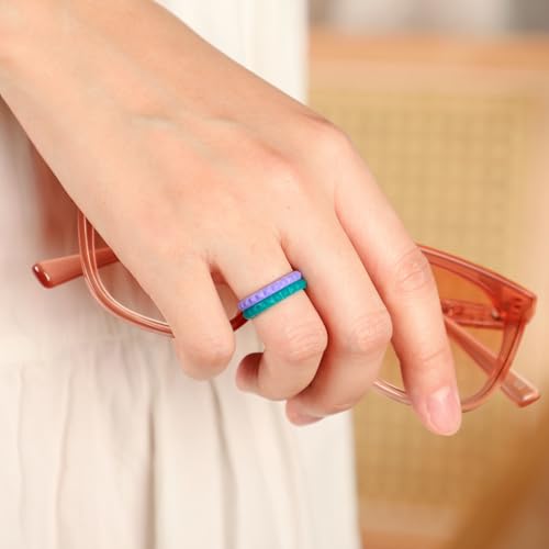 Image of Egnaro Silicone Wedding bands women:2.5mm Wide - 2mm Thick Gold and Silver Rubber Rings with Half Size,4-8 Variety Multipack