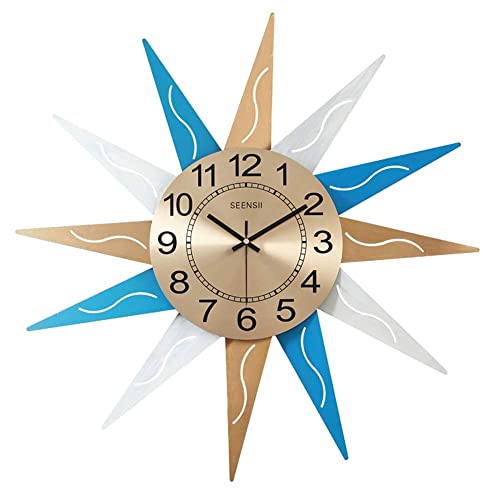 Horloge de quartz art soleil XJBTBA grande horloge murale moderne et silencieuse salon
