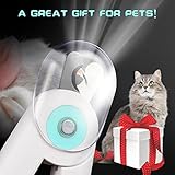vsshe Nagelknipser mit Led-Licht für Hunde Katzen, 2-in-1 Krallenschere und Hundenagelschleifer mit Nagelfeile und Spritzfest Schutzvorrichtung für Hunde Katzen Kaninchen und Weitere Haustiere -Blau
