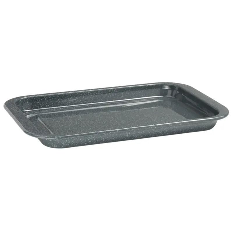 Prochef Enamel Oven Tray, PFAS-Free, 41x27x3.1 cm, Grey, Dishwasher Safe, 230°C Oven Safe