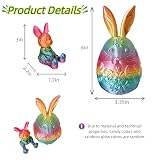 JimZePong 3D Printed Easter Eggs with Bunny Inside, Prefilled Easter Bunny Egg Alternative, 3D Printed Articulated Rabbit Surprise Egg for Easter Hunt, Baskets & Spring Decor (1Egg，1Bunny)