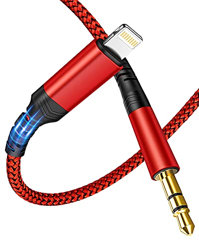 Aux Cord for iPhoneï¼ŒApple MFi Certified Lightning to 3.5mm AUX Audio Nylon Braided Cable Stereo Aux Cable for iPhone SE/12/11/8/7/XR/iPad/iPod to Car Speaker/Headphone Support All iOS Version-6.6ft